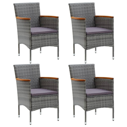 Vidaxl Sillas De Comedor Para Jardín 4 Unidades Ratán Sintético Gris_0