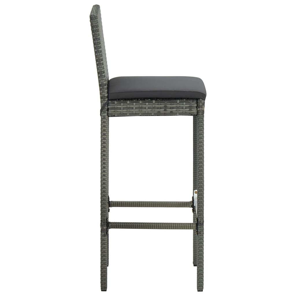 Taburetes De Cocina Con Cojines 6 Uds Ratán Sintético Gris_3