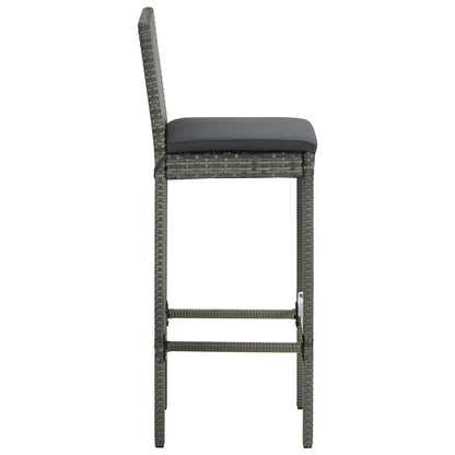 Taburetes De Cocina Con Cojines 6 Uds Ratán Sintético Gris_3