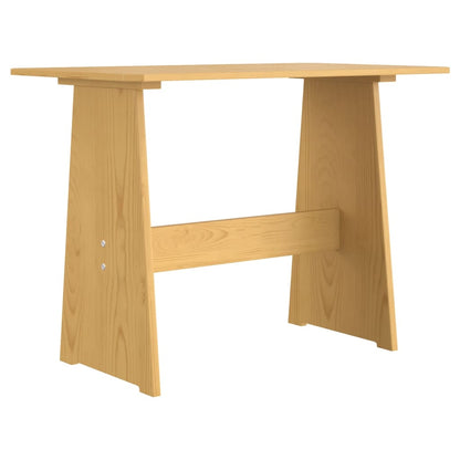 Mesa De Comedor Con Banco Reine Madera Maciza Pino Marrón Miel_3