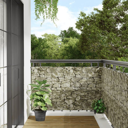 Pantalla De Privacidad De Balcón Pvc Look Piedra 800x90 Cm / Vetonek_1