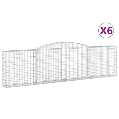 Cestas De Gaviones 6 Uds Forma De Arco Hierro 400x30x100/120 Cm_0