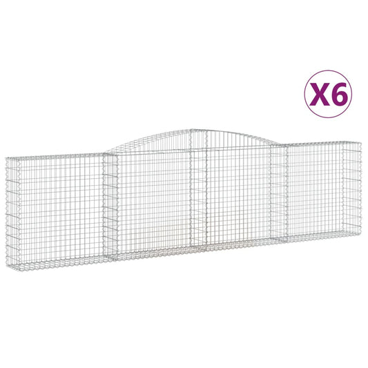 Cestas De Gaviones 6 Uds Forma De Arco Hierro 400x30x100/120 Cm_0