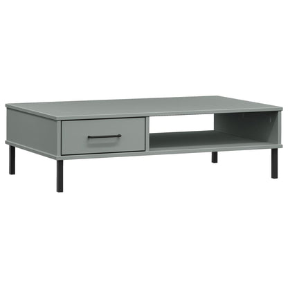 Mesa De Centro Con Patas De Metal Oslo Madera Maciza Pino Gris_0