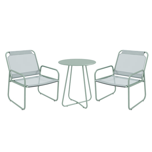 Outsunny Conjunto De Muebles De Jardín Con Marco De Acero Y Reposabrazos Verde_0