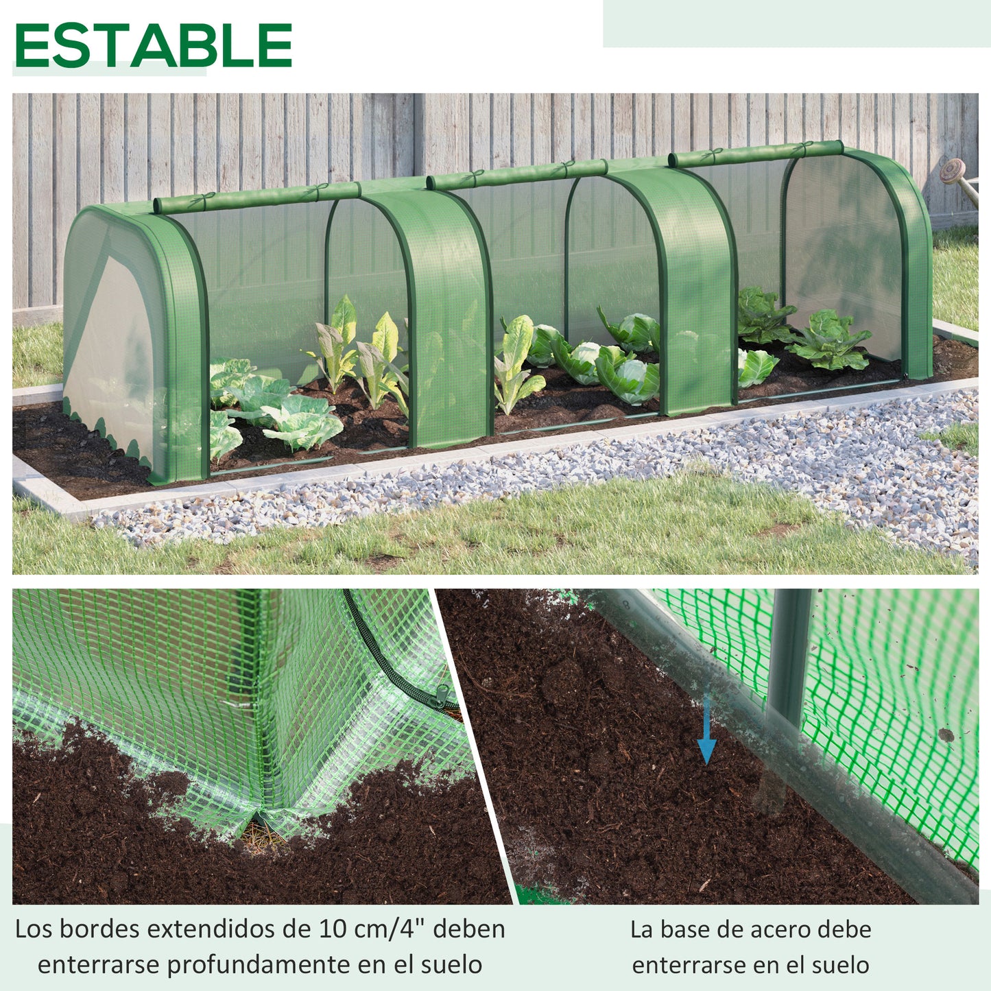 Outsunny Mini Invernadero 295x100x80 Cm Para Jardín Cultivo De Plantas Verde_4