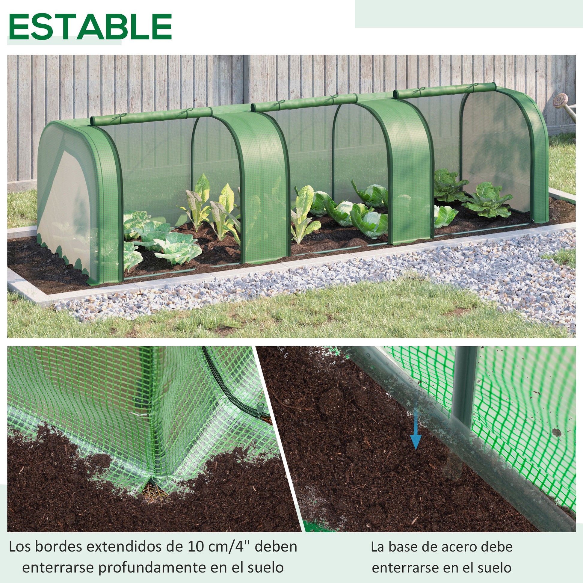 Outsunny Mini Invernadero 295x100x80 Cm Para Jardín Cultivo De Plantas Verde_4