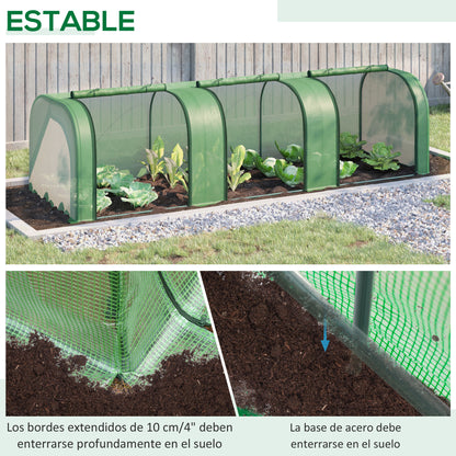 Outsunny Mini Invernadero 295x100x80 Cm Para Jardín Cultivo De Plantas Verde_4