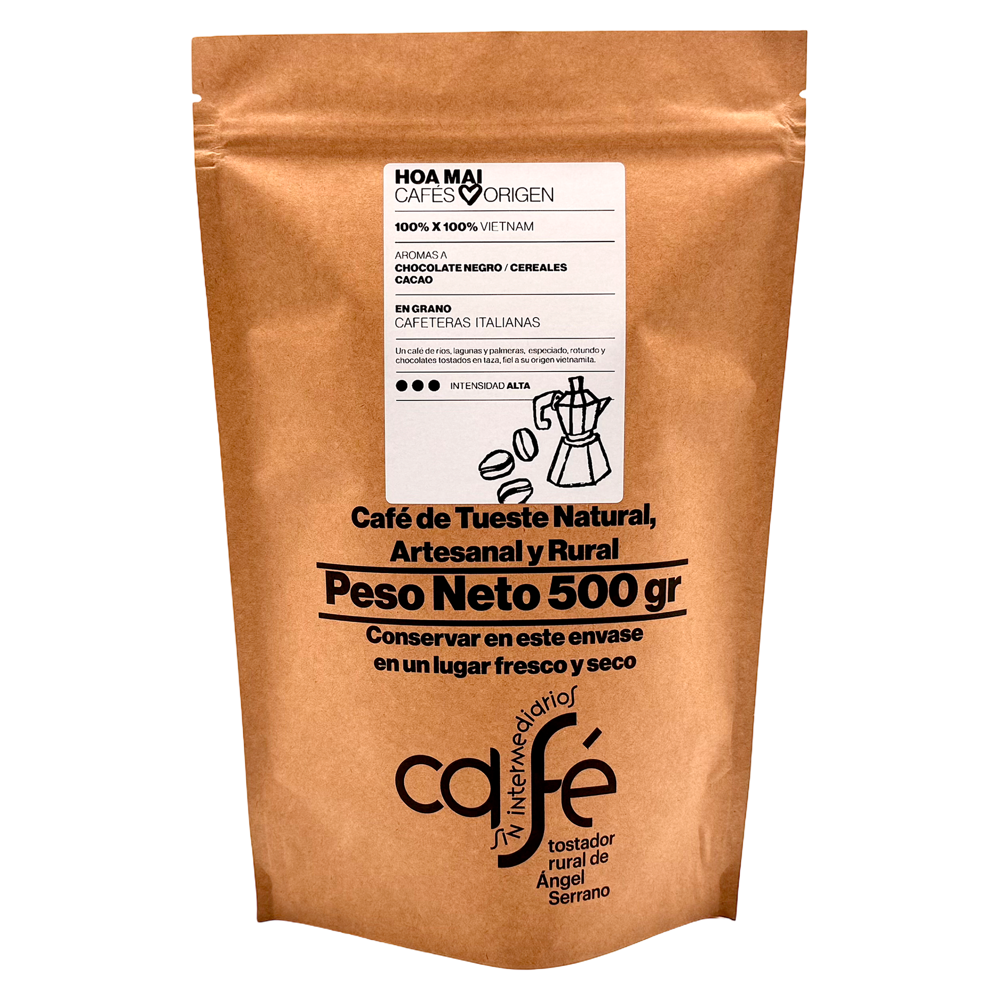 Cafe Sin Intermediarios Café Vietnam Hoa Mai En Grano Para Italiana (moka) 500 G_0