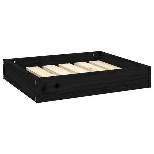 Vidaxl Cama Para Perros Madera Maciza De Pino Negro 51,5x44x9 Cm_0