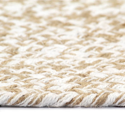 Alfombra Hecha A Mano De Yute Marrón Y Blanco 180 Cm / Vetonek_1