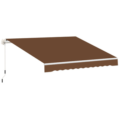 Outsunny Toldo Manual Retráctil Plegable Con Manivela Exterior 295x245 Cm Café_0