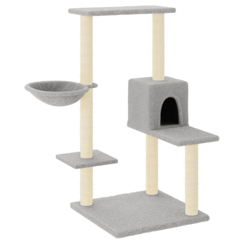 Vidaxl Rascador Para Gatos Con Postes De Sisal Gris Claro 95 Cm_0