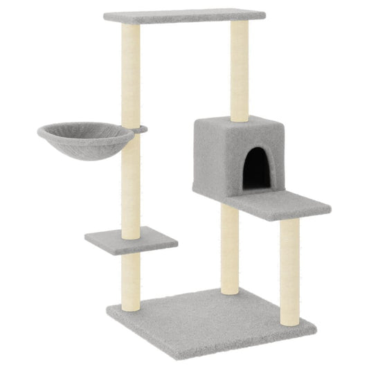 Vidaxl Rascador Para Gatos Con Postes De Sisal Gris Claro 95 Cm_0