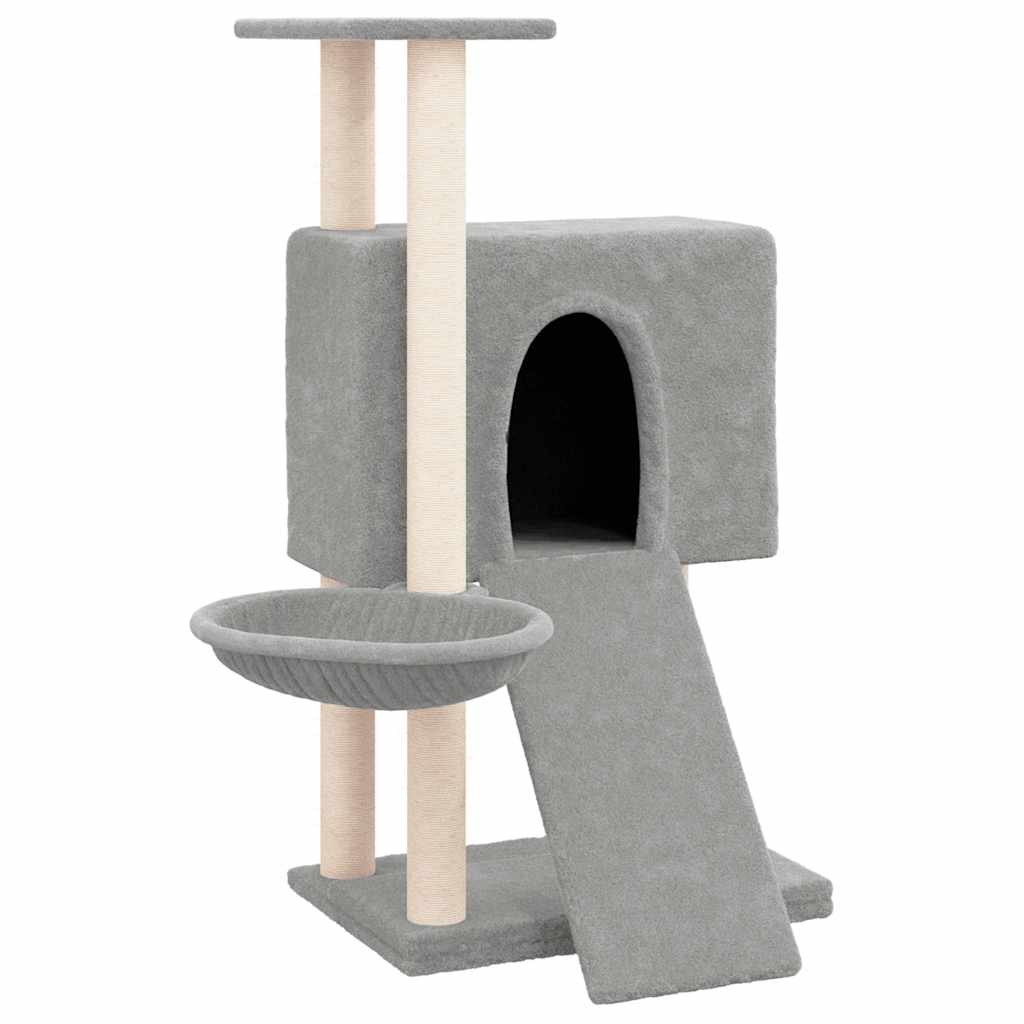 Rascador Para Gatos Con Postes De Sisal Gris Claro 96 Cm_0