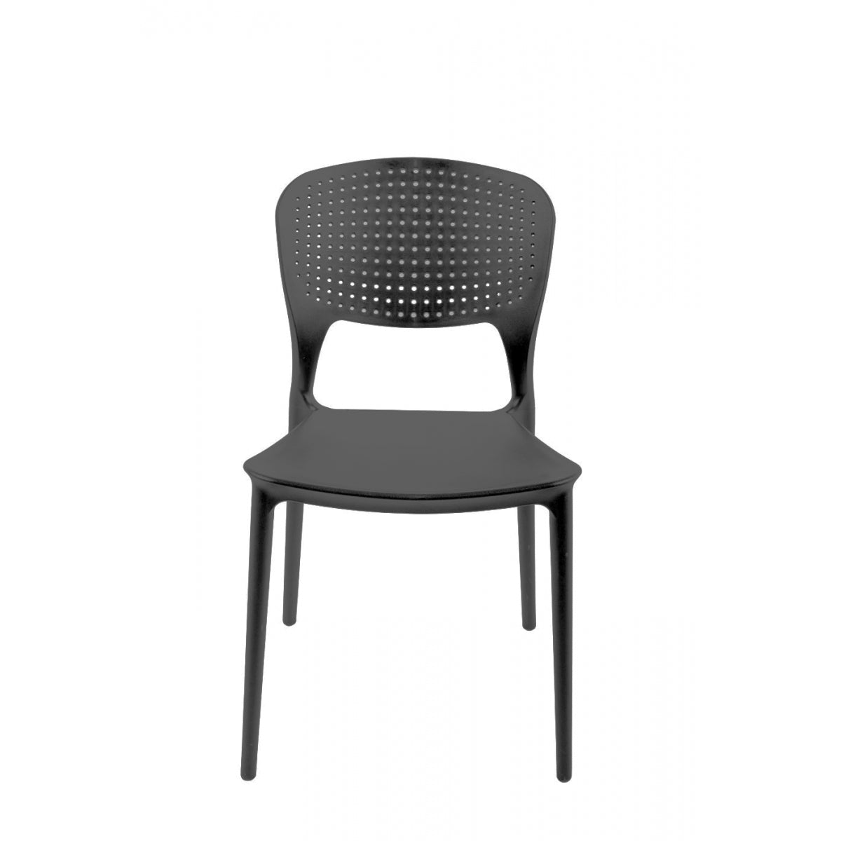 Juego De 4 Sillas Apilables De Polipropileno Carbono Negro - Muebles De Jardín - 46x51xh79.5cm_3