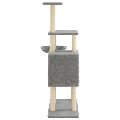 Vidaxl Rascador Para Gatos Con Postes De Sisal Gris Claro 131 Cm_4