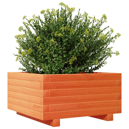 Jardinera Madera Maciza De Pino Marrón Cera 50x50x26,5 Cm_3