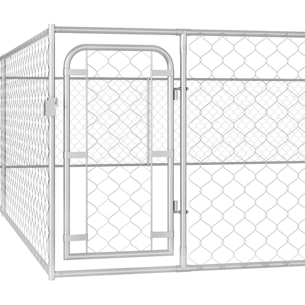 Vidaxl Perrera De Exterior De Acero Galvanizado 6x6x1 M_3