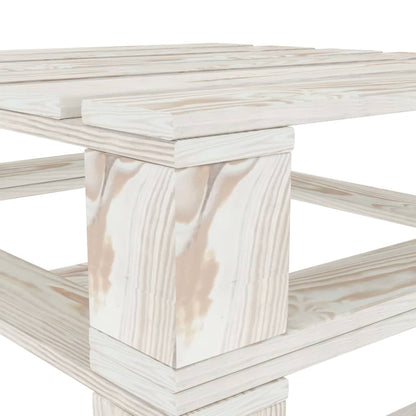 Vidaxl Juego De Muebles De Palets Para Jardín 5 Piezas Madera Blanco_4