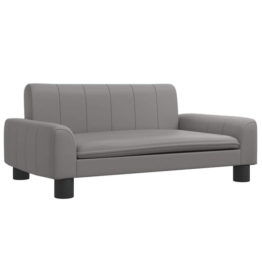 Vidaxl Cama Para Perros De Cuero Sintético Gris 70x45x30 Cm_0