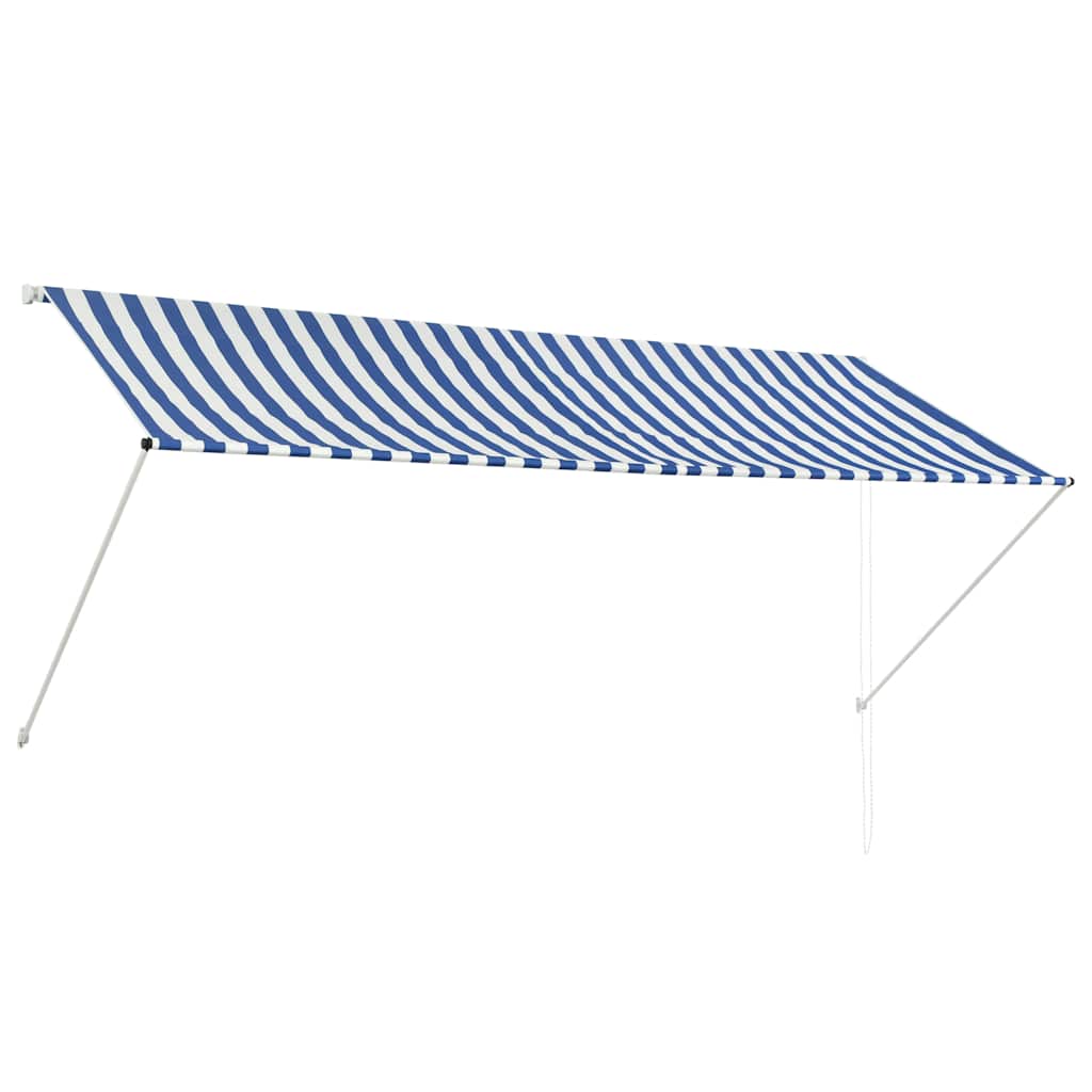 Toldo Retráctil 300x150 Cm Azul Y Blanco_0