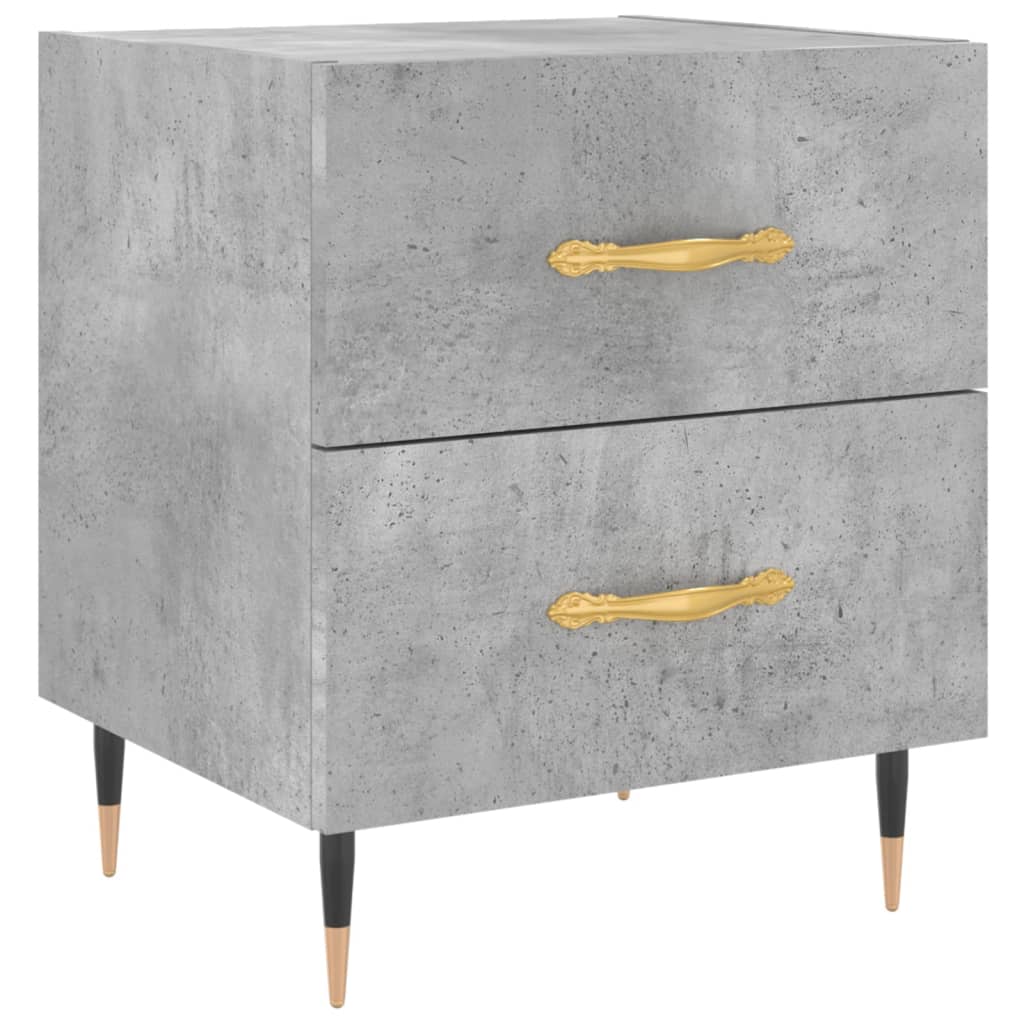 Mesita Noche 2 Uds Madera Ingeniería Gris Hormigón 40x35x47,5cm_3