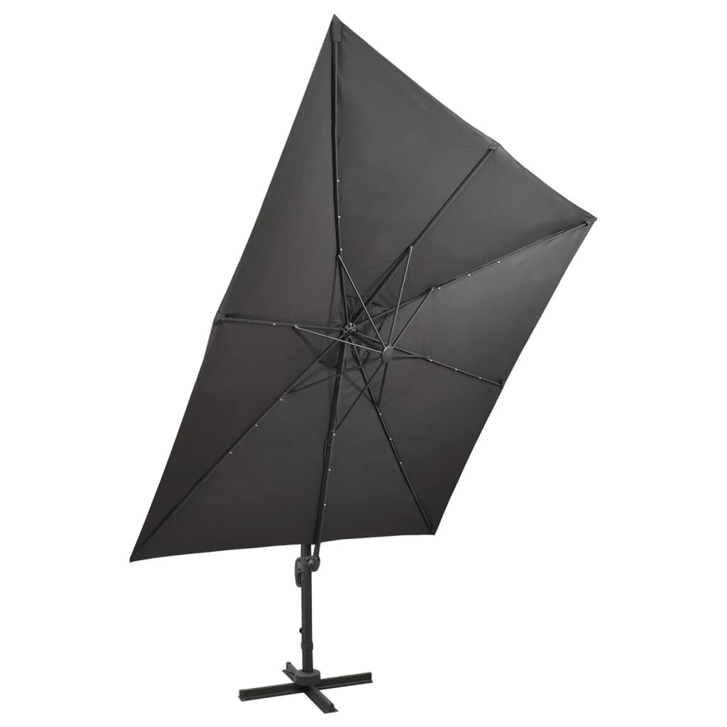 Vidaxl Sombrilla Jardín Voladiza Con Palo Y Luces Led Antracita 300 Cm_3