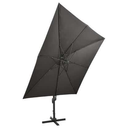 Vidaxl Sombrilla Jardín Voladiza Con Palo Y Luces Led Antracita 300 Cm_3