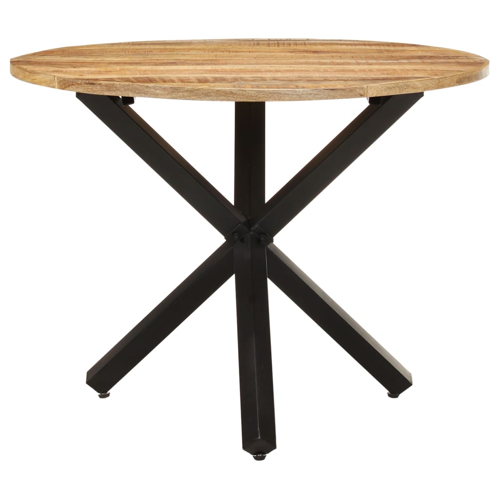 Mesa De Comedor Madera De Mango Rugosa Redonda 100x100x75 Cm_0