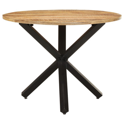 Mesa De Comedor Madera De Mango Rugosa Redonda 100x100x75 Cm_0