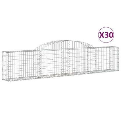Cestas De Gaviones 30 Uds Forma De Arco Hierro 300x30x60/80 Cm_0