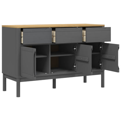 Aparador Floro Madera Maciza De Pino Gris 114x43x74 Cm / Vetonek_3