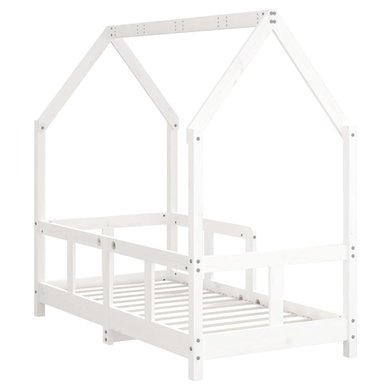 Vidaxl Estructura De Cama Para Niños Madera De Pino Blanco 70x140 Cm_5