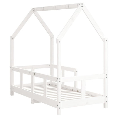 Vidaxl Estructura De Cama Para Niños Madera De Pino Blanco 70x140 Cm_5