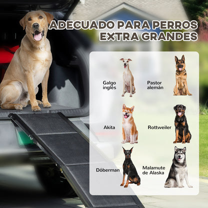 Pawhut Rampa Plegable Para Perros De Aluminio Para Coche 158x43,5x2,5 Cm Negro_3