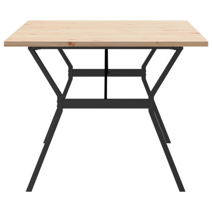 Mesa De Comedor Marco Y Madera Maciza Pino Acero 200x100x75,5cm_3
