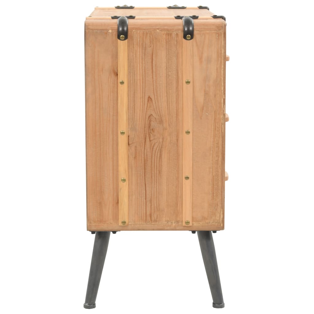 Cajonera De Madera Maciza De Abeto 91x35x73 Cm_2