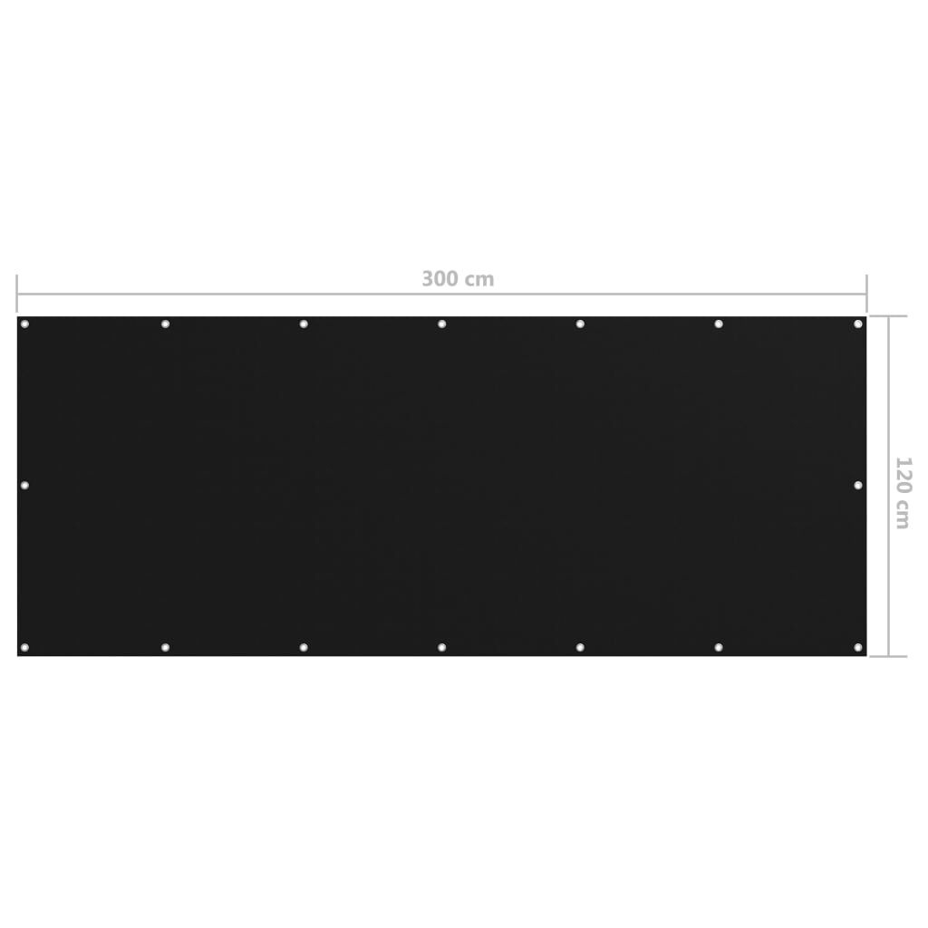 Vidaxl Toldo Para Balcón Tela Oxford Negro 120x300 Cm_2