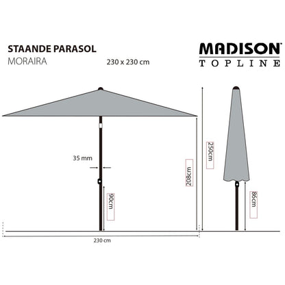 Madison Sombrilla De Jardín Moraira Verde 230x230 Cm_2