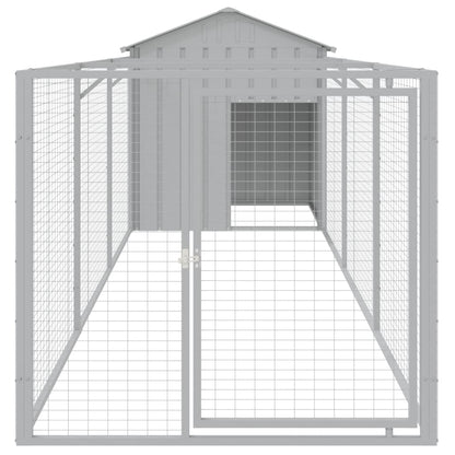Caseta Perros Tejado Acero Galvanizado Gris Claro 117x405x123cm_2