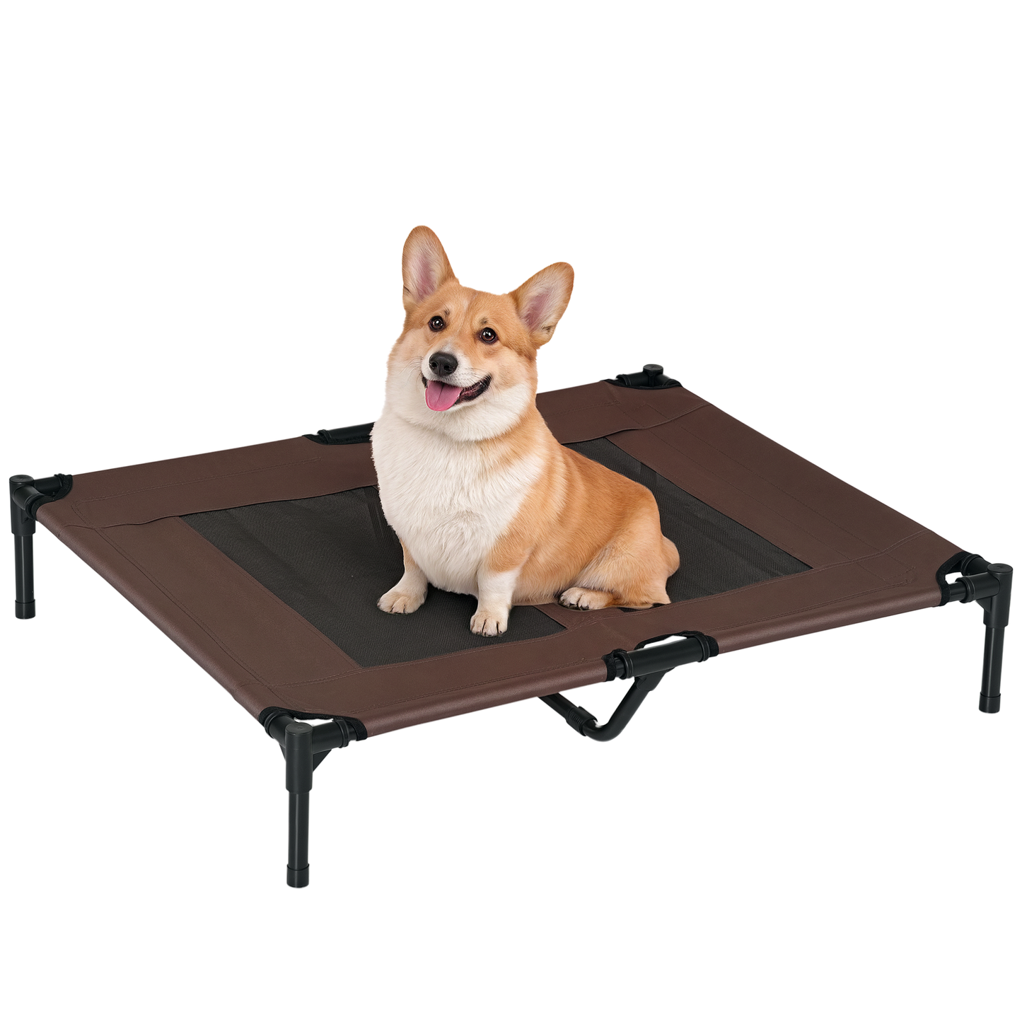 Pawhut Cama Elevada Para Perros Interior Y Exterior 92x76x18 Cm Café_0