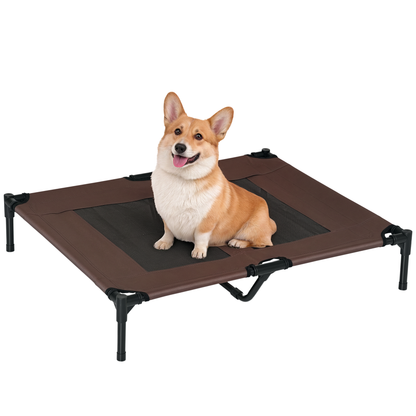 Pawhut Cama Elevada Para Perros Interior Y Exterior 92x76x18 Cm Café_0