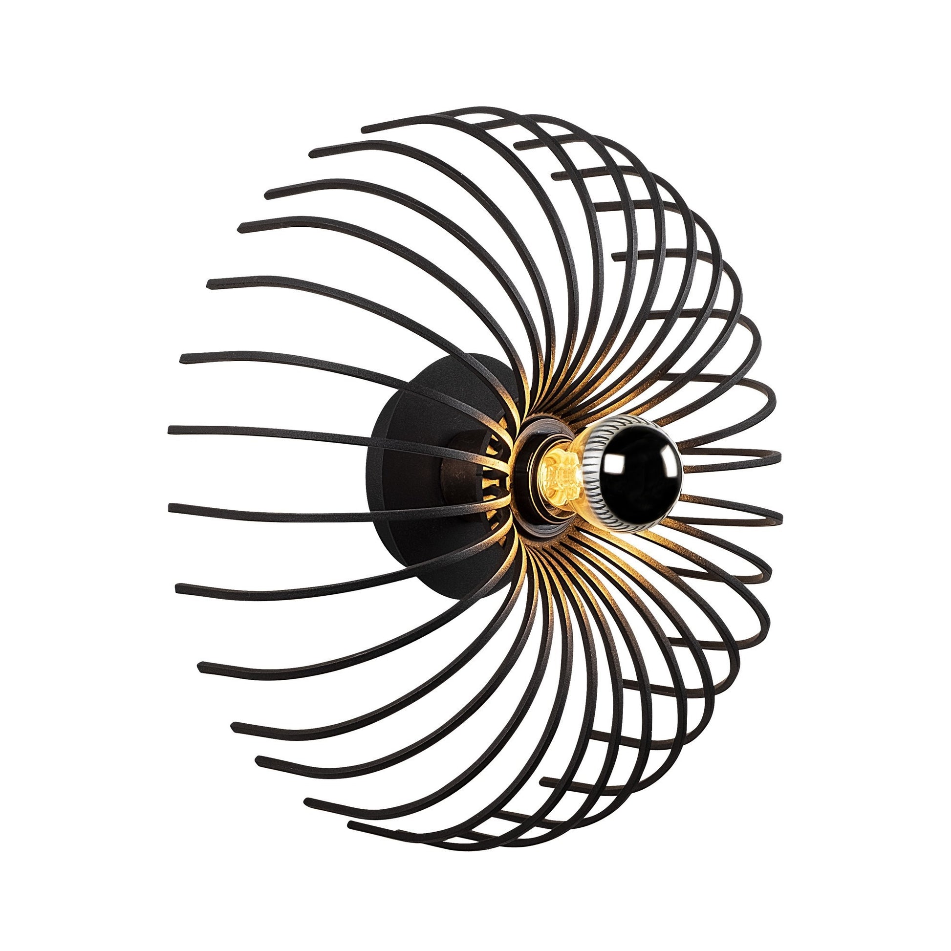 Aplique De Pared, Metal , Negro, 12x12x36, Casquillo E 27 Max 40 W_0