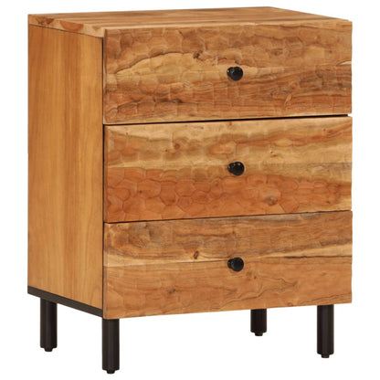 Mesita De Noche Madera Maciza De Acacia 50x33x60 Cm_0