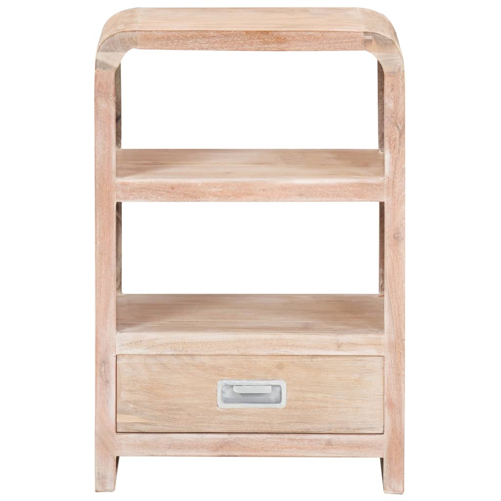 Mesita De Noche De Madera Maciza De Acacia 40x30x60 Cm_1