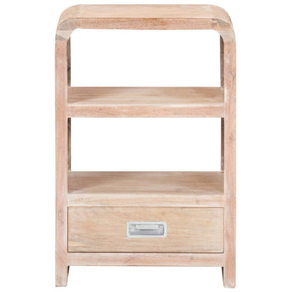 Mesita De Noche De Madera Maciza De Acacia 40x30x60 Cm_1