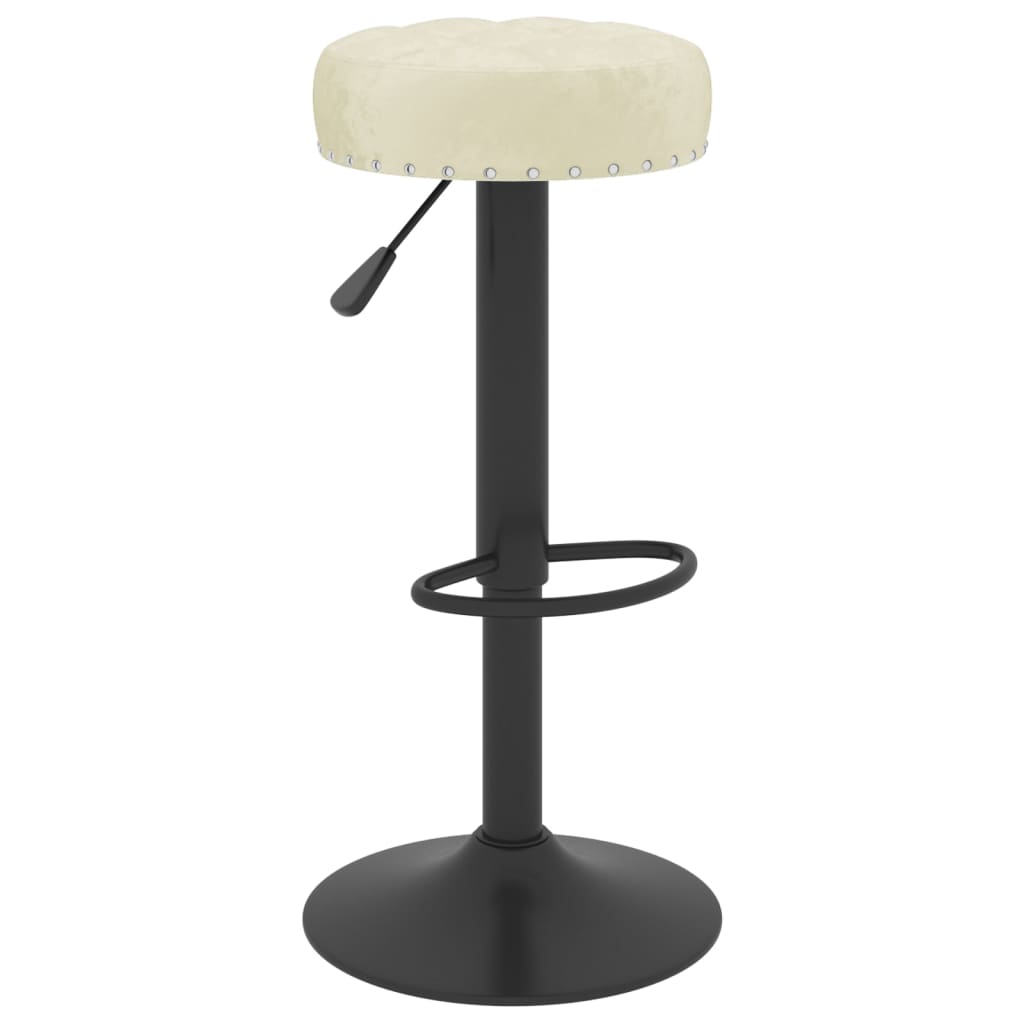 Taburetes De Cocina 2 Unidades Terciopelo Color Crema_1