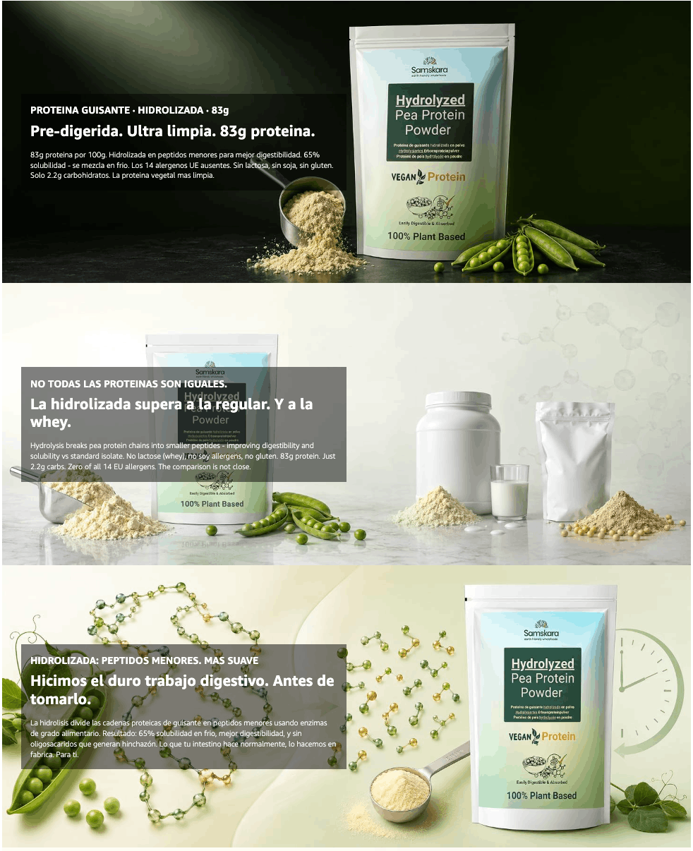 Proteína De Guisante Ultra Hidrolizada - 4kg (500g Envase Retail + 3,5kg Bolsa Granel De Recarga) | Proteína Vegetal_4