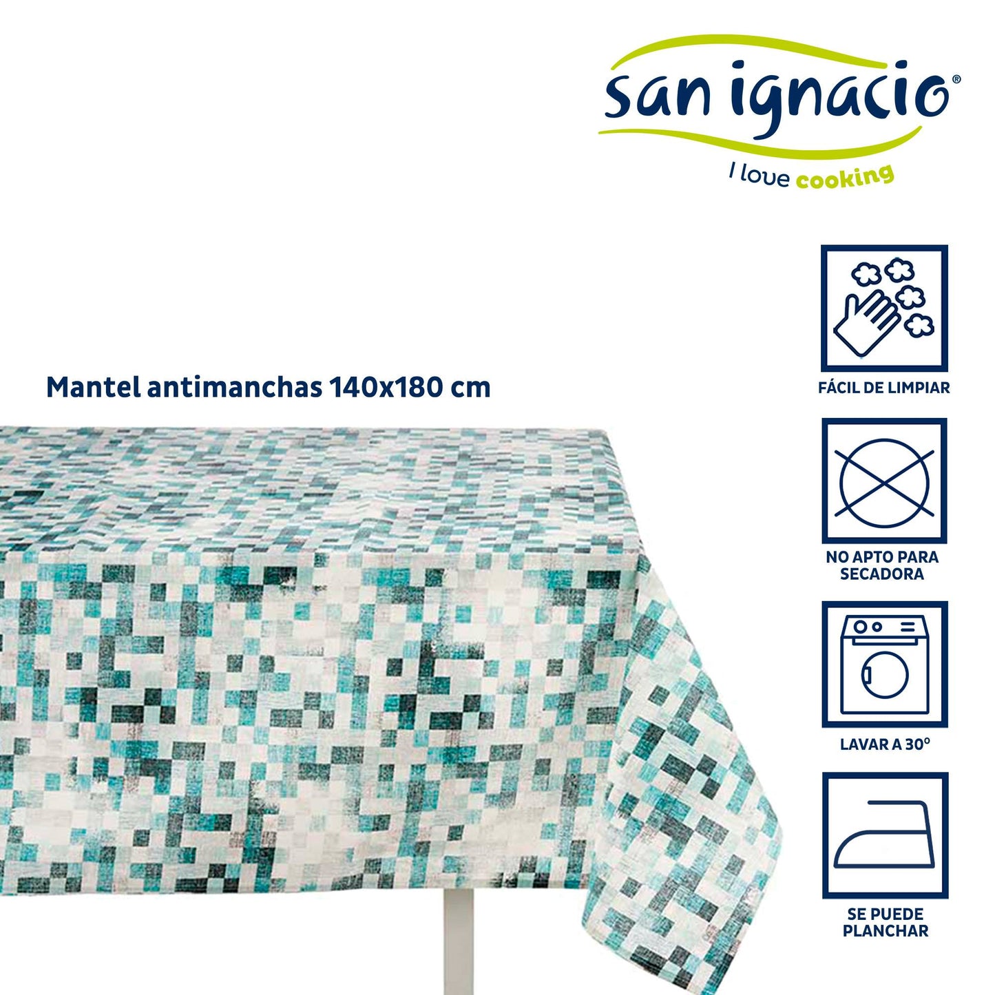 Mantel Loneta Antimanchas 140x180cm Cuad Colección Kinvara